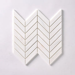 Tenedos Bianco Dolomite Chevron Mosaic Polished/Honed