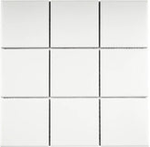 Porcelain 3-3/4 in. x 3-3/4 in. Matte Mesh-Mounted Mosaic for Backsplah, Bathroom Floor & Wall Tiles (11 pcs/case) (White)