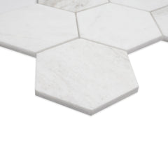 Arabescato Venato 5 in. Hexagon 10 in. x 13 in. Honed Marble Mesh-Mounted Mosaic Floor and Wall Tile by MSI (8.98 sq. ft./case)