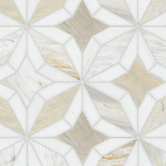 Athena Gold Estrella 10" X 10" Polished Marble Mosaic Floor And Wall Tile by MSI