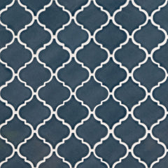 Bay Blue Arabesque 11 in. x 15 in. Glossy Ceramic Mesh-Mounted Mosaic Wall Tile by MSI (11.7 sq. ft./Case)