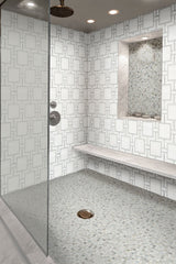Bianco Dolomite Alana 11" X 13" Polished Marble Mosaic Floor And Wall Tile by MSI