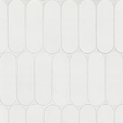 Bianco Glossy Ellipse 12 in. x 12 in. Glass Mesh-Mounted Mosaic Wall Tile by MSI