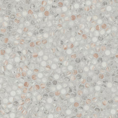 Briar Rosa Penny Round 12 in. x 12 in. Matte Mesh-Mounted Mosaic Wall Floor Tile