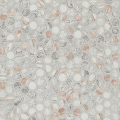 Briar Rosa Penny Round 12 in. x 12 in. Matte Mesh-Mounted Mosaic Wall Floor Tile