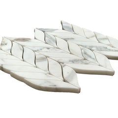 Calacatta Gold Italian Marble Leaf Shape Mosaic Tile Honed (Matte)