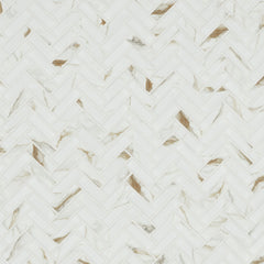 Calacatta Gold Herringbone 11 in. x 12 in. Matte Porcelain Mesh-Mounted Mosaic Floor, Wall Tile by MSI