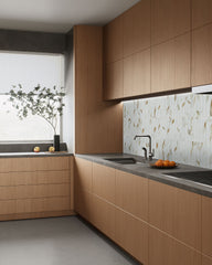 Calacatta Gold Stacked 12 in. x 12 in. Matte Porcelain Mesh-Mounted Mosaic Floor and Wall Tile