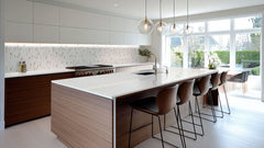 Calacatta Gold Stacked 12 in. x 12 in. Matte Porcelain Mesh-Mounted Mosaic Floor and Wall Tile