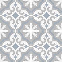 GT Vintage Blue Gray Floral 8x8 0GZ20DG