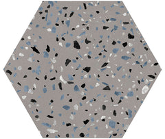Tenedos Abstract Gray 8"x9" Matte Porcelain Hexagon Tile for Backsplash, Bathroom, Shower, Accent Wall & Flooring