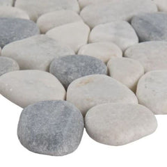 MS International White Polished Pebbles 12 in. x 12 in. Marble Floor & Wall Tile - Box of 5 sqf