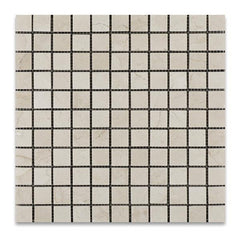 Tenedos Crema Marfil 1x1 Polished/Honed Mosaic Tile 1 pcs