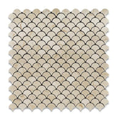 Crema Marfil Scallop Mosaic Tile Polished- 1 piece