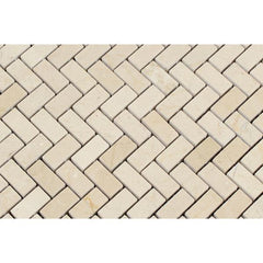 Crema Marfil Mini Herringbone Tile Polished- 1 piece