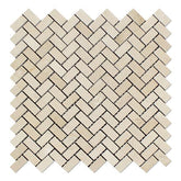 Crema Marfil Mini Herringbone Tile Polished- 1 piece