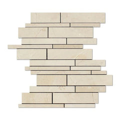 Crema Marfil Random Strip Mosaic Tile Polished- 1 piece