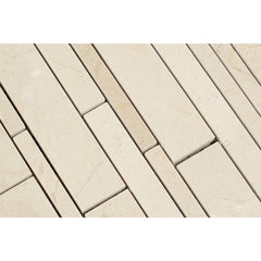 Crema Marfil Random Strip Mosaic Tile Polished- 1 piece