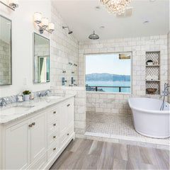 6x12 Calacatta Gold Italian Marble Subway Tile Polished (Shiny)