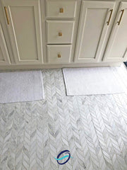 Calacatta Gold Italian Marble Leaf Shape Mosaic Tile Honed (Matte)