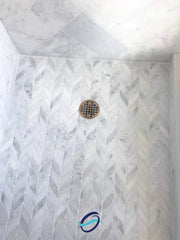 Calacatta Gold Italian Marble Leaf Shape Mosaic Tile Honed (Matte)