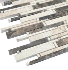 Brown and Beige Matte Random Brick Pattern Marble Stone Tiles