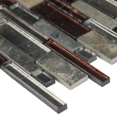 MS International Urbano Blend Interlocking 12 in. x 12 in. x 8mm Glass Stone Mesh-Mounted Mosaic Tile