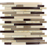 MS International Amalfi Cafe Interlocking 12 in. x 12 in. x 6 mm Glass and Porcelain Mesh-Mounted Mosaic Tile