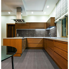 MS International Metro Gris Interlocking Glass Porcelain Mosaic Tile (Box 10 Sheets) - Tenedos