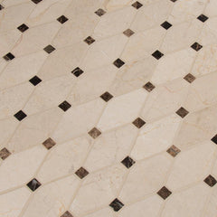 MS International Valencia Blend Elongated Octagon Polished Marble Mesh-Mounted Mosaic Tile - Tenedos
