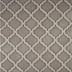 MS International Dove Gray Arabesque 10-1/2 in. x 15-1/2 in. x 8 mm Glazed Ceramic Mesh-Mounted Mosaic Wall Tile for Kitchen Backsplash, Bathroom Shower, Accent Décor