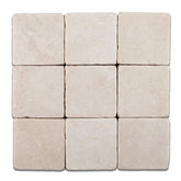 Turkish Crema Marfil Marble 4 X 4 Tumbled Field Tile -