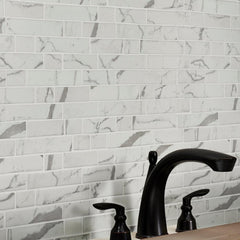 MSI Statuario Celano Interlocking 11.81 in. x 11.81 in. x 6mm Glass Mesh-Mounted Mosaic Tile