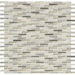 MS International SMOT-SGLSMT-OC8MM Ocean Crest Brick Pattern Mesh-Mounted Mosaic Tile 12 x 12 x 8mm 10 Piece