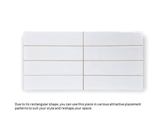 White Subway Wall Tile Gloss Finish 2x8 (60 pieces- Box of 6.5 Sqft) for Kitchen Backsplash, Accent Wall and Bathroom Wall