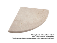 Tenedos 9'' X 9'' X 3/4'' Round Edge Crema Marfil Premium Corner Shelf Piece Both Sides Polished