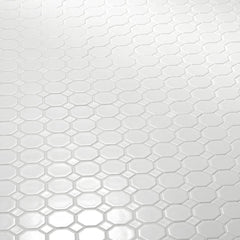 2x2 White Octagon with white Dots Porcelain Mosaic Floor Wall Matte Backsplash for Kitchen, Bathroom Shower, Accent Decor, Fireplace