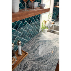 MSI Azul Scallop Glossy Glazed Ceramic Mesh-Mounted Mosaic Wall Tile