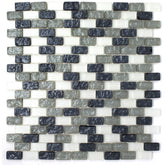 Gray and White Brick Shell Glass Mosaic Tile for Backsplash - Tenedos
