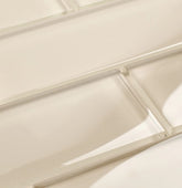 Premium Quality Happy Creamy 3x9 Glass Subway Wall Tile for Bathroom Shower, Kitchen Backsplashes By Vogue Tile