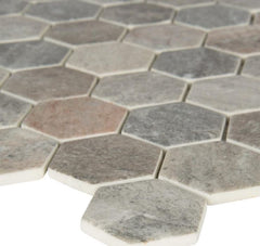 MSI Stonella Hexagon 6mm Glass Mesh-Mounted Mosaic Wall Tile (Box of 10 Sheets)