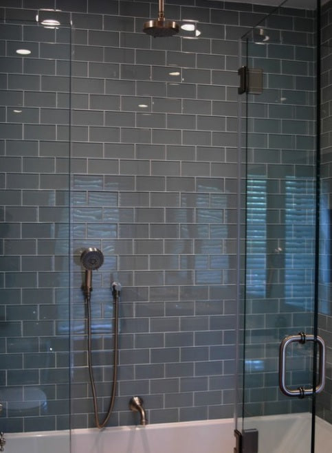 3x6 Fog Subway Glass Mosaic Wall Tile for Bathroom Shower, Kitchen Backsplashes By Vogue Tile