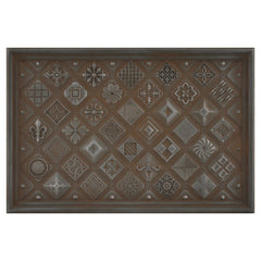 12x18 inch Potpourri Mix Hand Made Textured Premium Metal Decorative Mural Tile for Kitchen Backsplash and Fireplace (Rust)