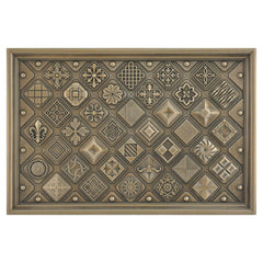 12x18 inch Potpourri Mix Hand Made Textured Premium Metal Decorative Mural Tile for Kitchen Backsplash and Fireplace (Bronze)