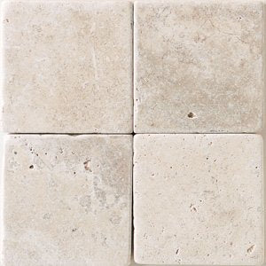 Crema Marfil 6" x 6" Tumbled and  Honed Marble Floor and Wall Tile