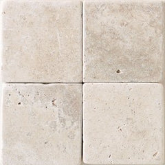 Crema Marfil 6" x 6" Tumbled and Honed Marble Floor and Wall Tile