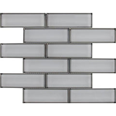 White Glass Mirror Beveled 2'' x 6'' Subway Tile Kitchen Backsplash Idea Bath Shower Wall Mosaics - Shipment
