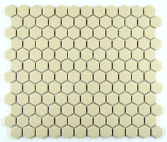 Hexagon White Unglazed Porcelain Mosaic Tile 7/8 x 7/8 Inch - Tenedos