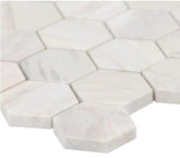 Classic Hexagon 2 Inch Beige, Grey, and Creamy Marble Floor and Wall Tile for Kitchen and Bathroom Backsplash, Shower Wall Tile, Accent Wall, Fireplace Surround (Box of 10 Sheets)