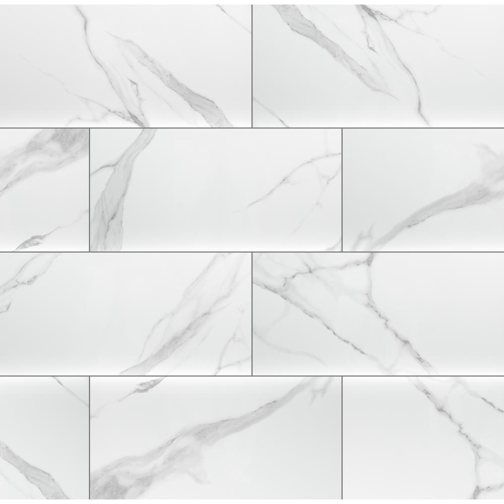 Dymo Statuary White Glossy 12x24 Glazed Wall Ceramic Tile (16 sq. ft./Case)